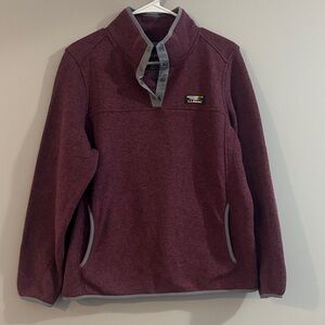L.L. Bean Burgundy Fleece Top